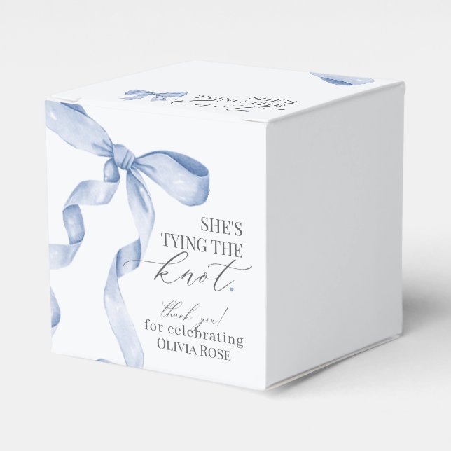 Ballotins Cadeau de shower de mariage Nœud papillon bleu s'u (Verso)