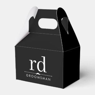 Ballotins Cadeau Élégant Monogramme Noir et Blanc pour Garço