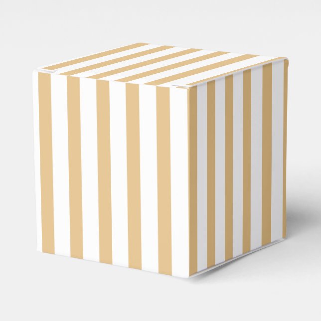 Ballotins Cadeau rayures verticales blanches kaki chameau (Verso)