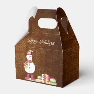 Ballotins Cadeaux de bonhomme de neige rustique Boîte de fav