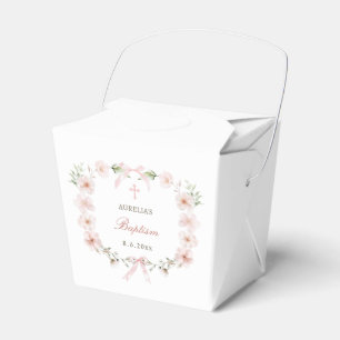 Ballotins Cadre floral rose blush Baptême à emporter