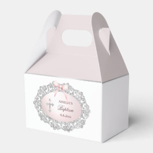 Ballotins Cadre Parties scintillant Argent Bow rose Baptême 