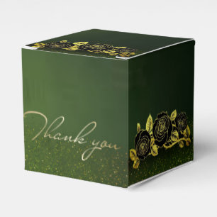 Ballotins Caja de regalo verde con flores doradas