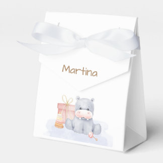 Ballotins Cajita personalizada Hipopótamo Gris