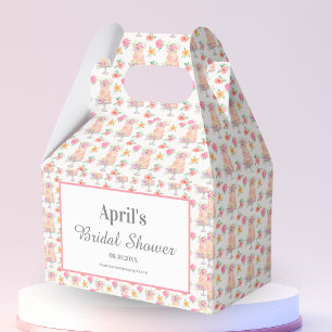 Ballotins Cake de mariage aquarelle remerciements roses