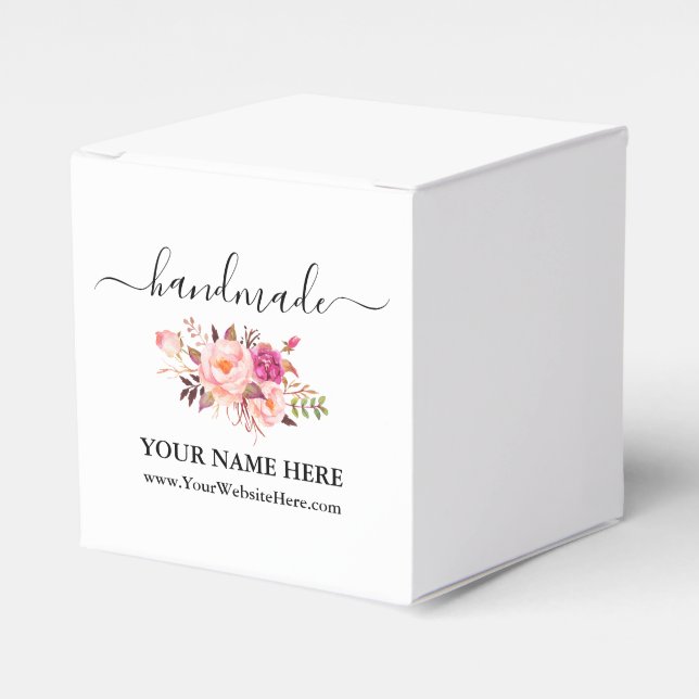 Ballotins Calligraphie Aquarelle rose Floral fait main petit (Verso)