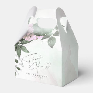 Ballotins Calligraphie Floral Merci Heart V2 Mauve ID771