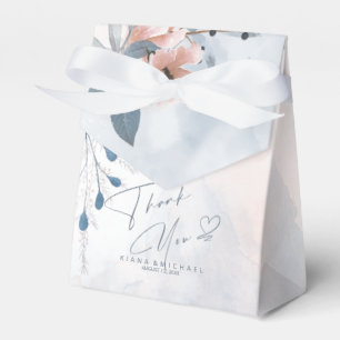 Ballotins Calligraphie Merci floral Coeur bleu ID771