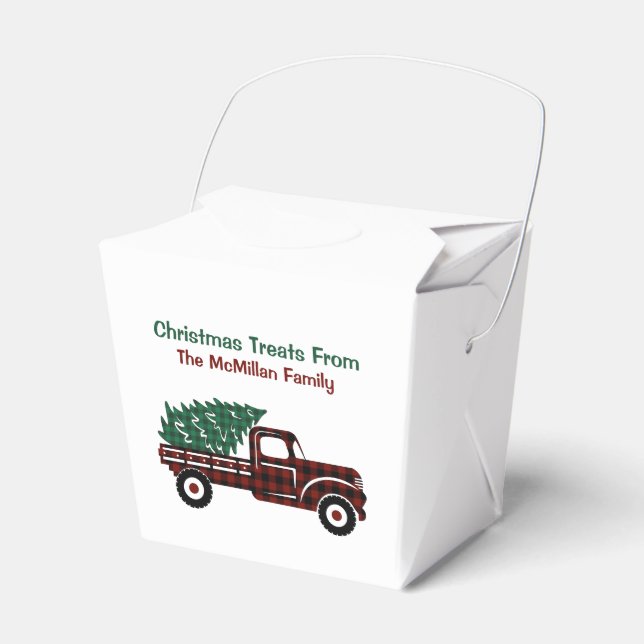 Ballotins Camion d'arbre de Noël rouge et vert (Verso)