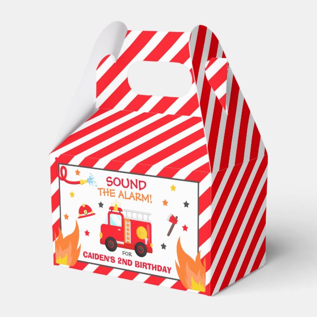 Ballotins Camion de pompiers Décor de fête d'anniversaire (Verso)