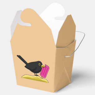 Ballotins Caricature Blackbird Manger Une Crème De Glace