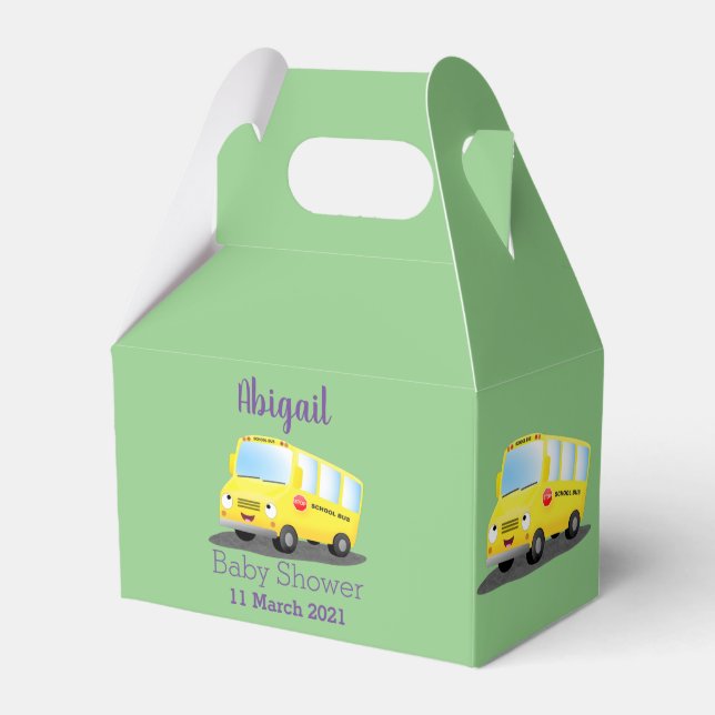 Ballotins Caricature du bus scolaire jaune joyeux (Verso)