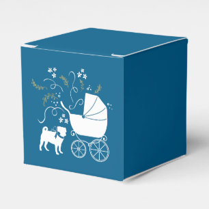 Ballotins Carlin Chien Baby shower Garçon Bleu avec Bow
