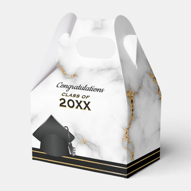 Ballotins Carrara Marble Gris et Gold Graduation Party (Verso)