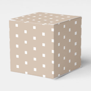 Ballotins Carré blanc points beige cadeau beige