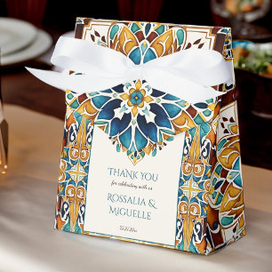 Ballotins Carreaux de talavera bleu turquoise mariage mexica