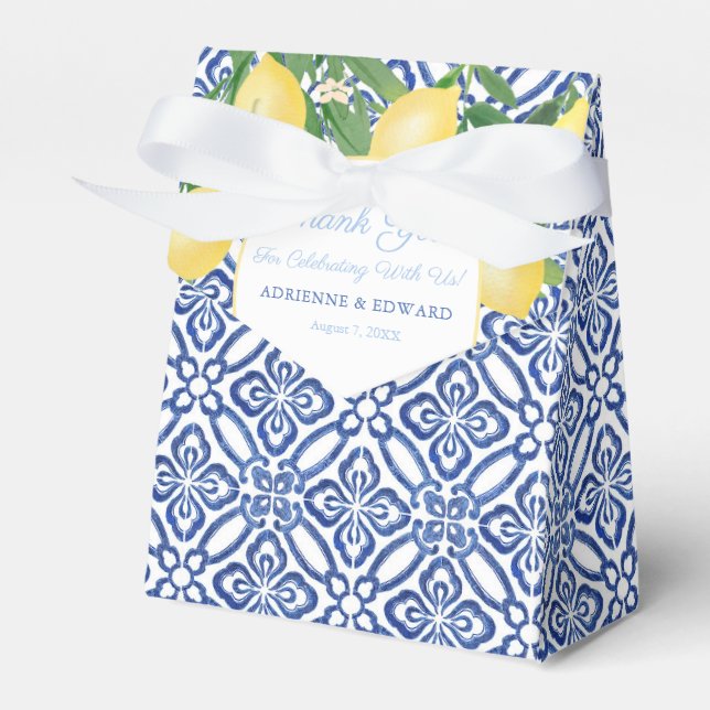 Ballotins Carreaux Et Citrons Bleus Positano Mariage (Verso)