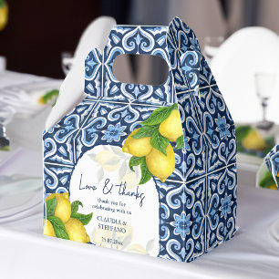 Ballotins Carrelage bleu et citron Amalfi Italien mariage me