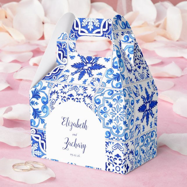 Ballotins Carrelage portugais rustique Mariage d'arc bleu bl (Mariage)