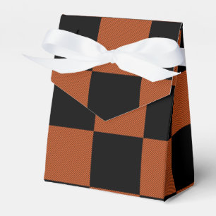 Ballotins Carrés à carreaux noirs et orange Buffalo Plaid