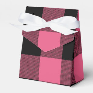 Ballotins Carrés à carreaux rose et noir Buffalo Plaid