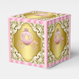 Ballotins Carrosse de princesse rose et or