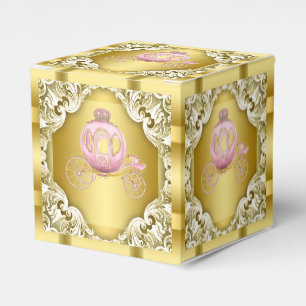 Ballotins Carrosse de princesse rose et or