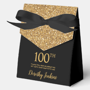 Ballotins Carte de remerciement 100e anniversaire paillettes