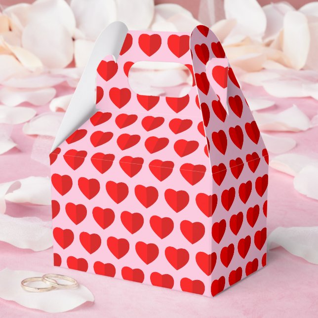 Ballotins Cartes en papier rouge Motif rose (Mariage)