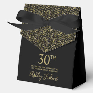 Ballotins Carton de remerciement 30 ans avec roses et paille