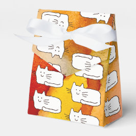 Ballotins Cartoon Cats Doodle Line Drawing Favor Boxes