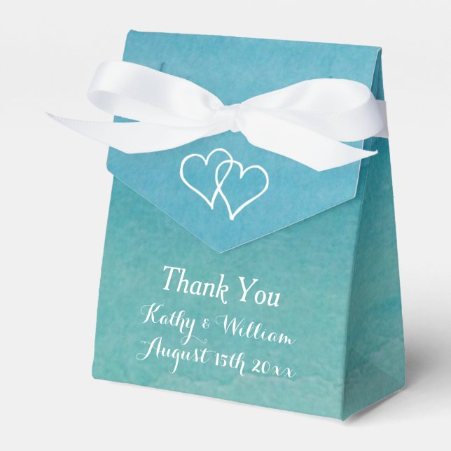 Ballotins Cascade bleu turquoise mariage (Verso)