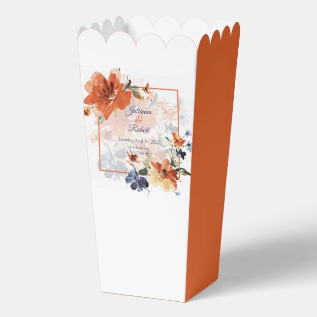 Ballotins Cascade orange et bleu mariage floral (Recto)