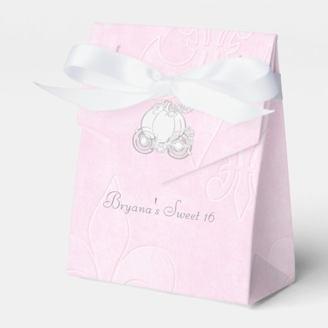 Ballotins Cendrillon Argent Carriage Pink Party Favoriser le (Verso)