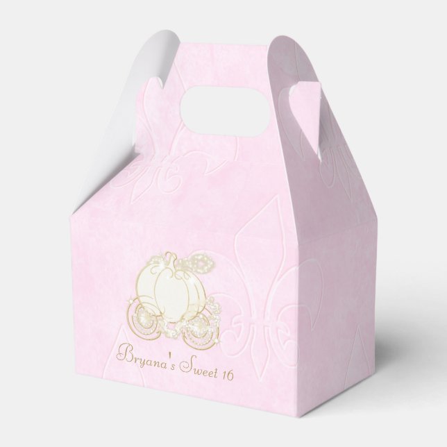Ballotins Cendrillon Gold Carriage Pink Party Favoriser les  (Verso)
