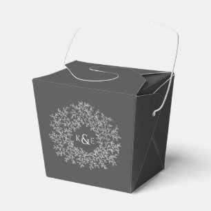 Ballotins Cercle blanc art feuille mariage blanc gris blanc