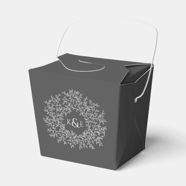 Ballotins Cercle blanc art feuille mariage blanc gris blanc (Verso)