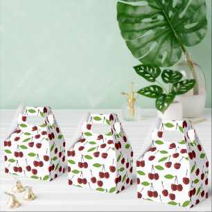 Ballotins Cerise Rouge, Motif De Cerises, Feuilles, Fruits