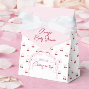 Ballotins Cerise sur le dessus Pink Bow Red Baby Girl Douche