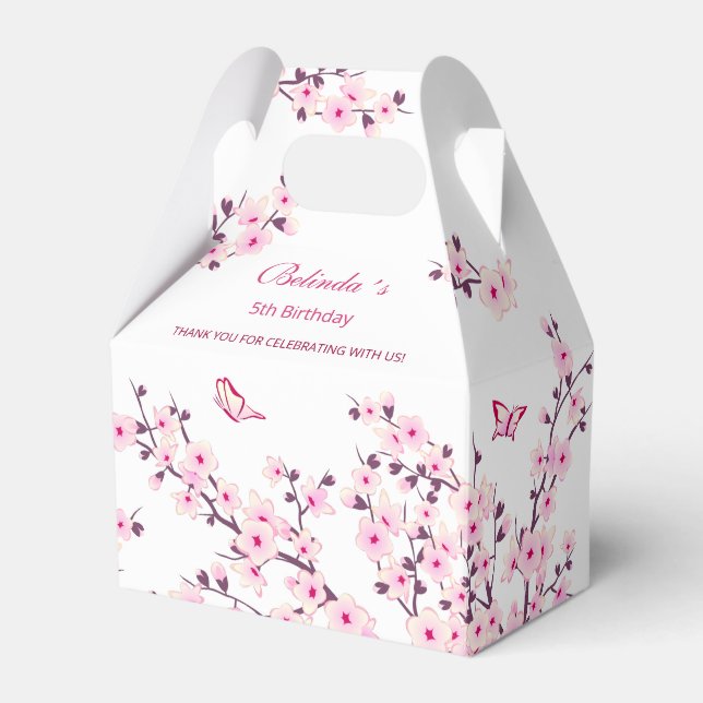 Ballotins Cerisier Fleur rose Blanc Merci d'anniversaire (Verso)