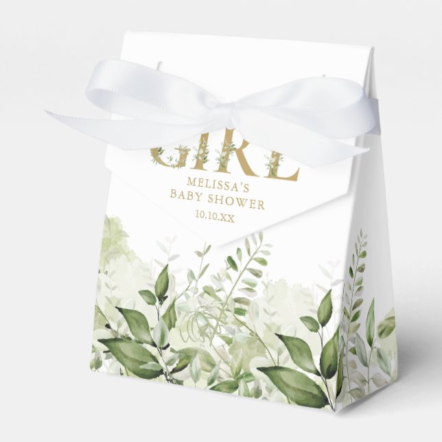 Ballotins C'Est Une Fille Verdure Foliage Baby shower Or (Verso)