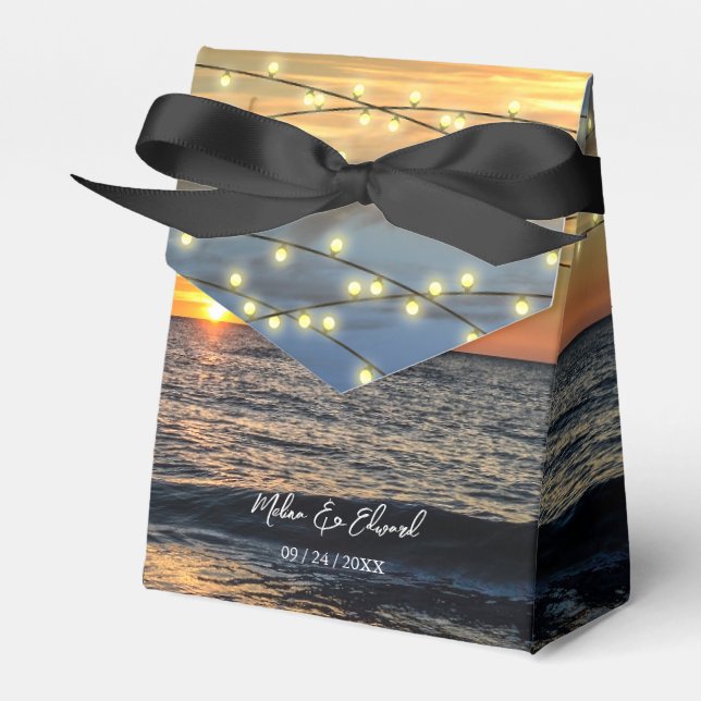 Ballotins Chaîne Ballotin de mariage Sunset Beach Light (Verso)