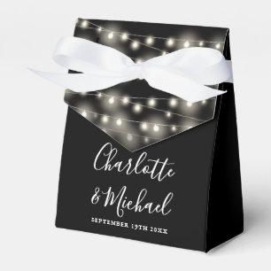 Ballotins Chaîne Lumière Signature Script noir blanc Mariage