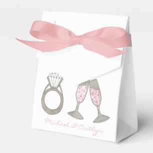 Ballotins Champagne rose Mariage personnalisé Anneau diamant