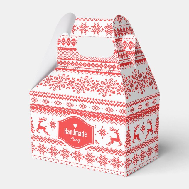 Ballotins Chandail de Noël rouge brun motif monogramme (Verso)