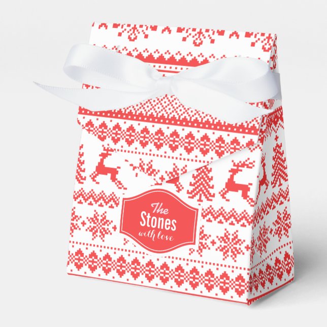 Ballotins Chandail de Noël rouge brun motif monogramme (Verso)