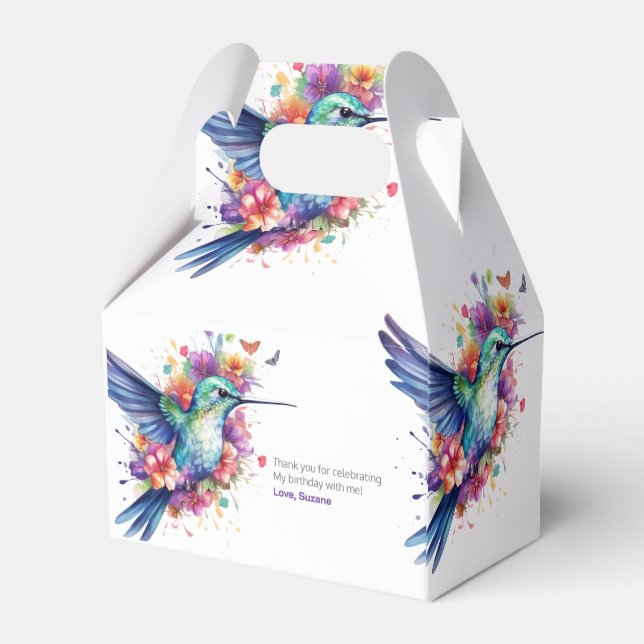 Ballotins Charming Hummingbird Floral Bouquet fête d'anniver (Arrière)