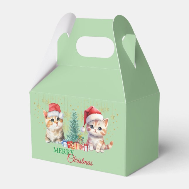 Ballotins Chat chaton rouge vert Père Noël Joyeux Noël Party (Verso)