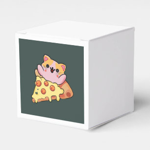 Ballotins Chat Mignon Kawaii Enlaçant une Pizza au Pepperoni