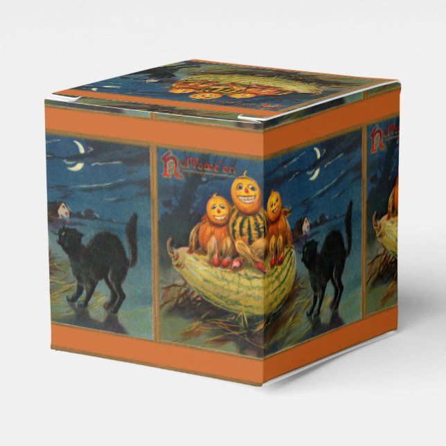 Ballotins Chat noir vintage Halloween Citrouille (Verso)